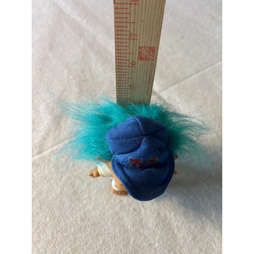 Vintage Ace Novelty Trolls Doll Blue Hair Baseball Cap Sport Outfit